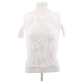 Top a costine bianco Courreges Bianco