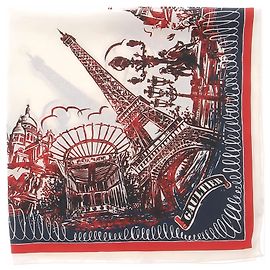 Jean Paul Gaultier Foulard stampato « Paris » Blu