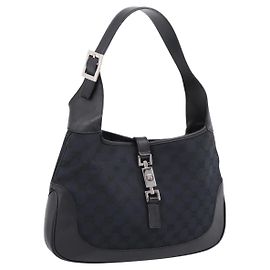 GUCCI GG Canvas Shoulder Bag Black Silver 001 3306 Altro