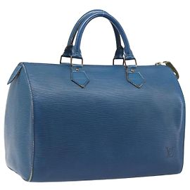 LOUIS VUITTON Epi Speedy 30 Bolsa de Mão Toledo Blue M43005 LV Outro