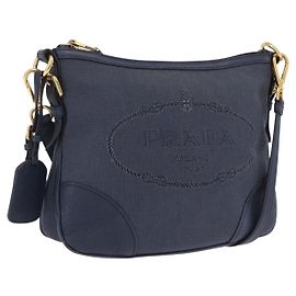 PRADA Bolso de hombro Jacquard Navy Gold Otro