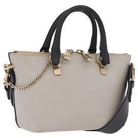 Chloé Chloe Bailey Handtasche Leder 2way Grau Gold Andere
