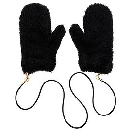 Max Mara Luvas Black Ombrato Preto