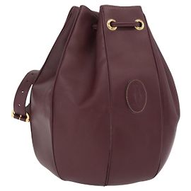 Cartier Must Line Shoulder Bag Leather Bordeaux Gold Altro