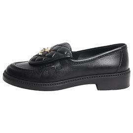 Chanel Black CC leather loafers - size EU 36.5 Black