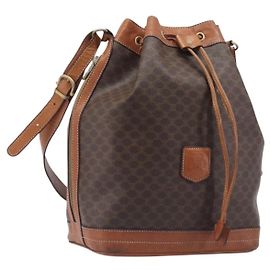 Céline CELINE Bolsa de Ombro Macadam PVC Castanho Tom Dourado Outro