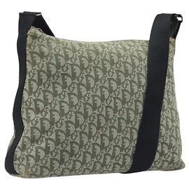 Christian Dior Trotter Canvas Shoulder Bag Green Silver Altro