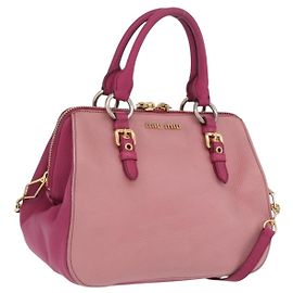 Miu Miu Hand Bag Leather 2way Pink Gold Altro