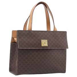 Céline CELINE Macadam Handtasche PVC Braun Goldfarben Andere