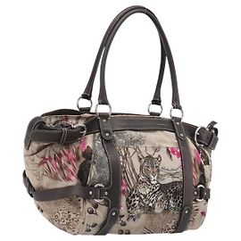 Salvatore Ferragamo Gancini Tote Bag Nylon Beige Silver Altro
