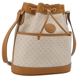 GUCCI Micro GG Supreme Shoulder Bag PVC White Gold Altro