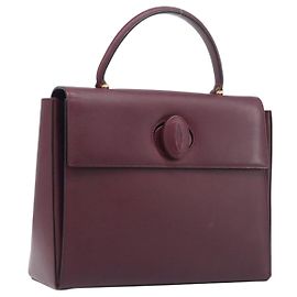 Cartier Must Line Hand Bag Leather Bordeaux Gold Altro