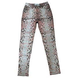 Jean Roberto Cavalli imprimé python Noir Rose Blanc Doré Imprimé python