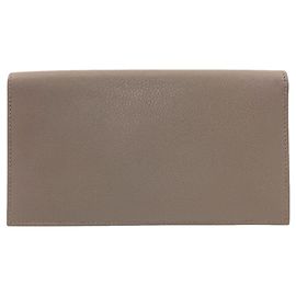 Hermès Cartera larga Hermes Citizen Twill Castaño Gris