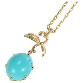 Autre Marque Colar de ouro amarelo 14K/18K com turquesa Dourado