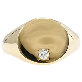 Autre Marque 10K Gelbgold-Ring mit Diamant Golden