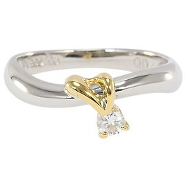 Autre Marque PT900 Platinum and 18K Yellow Gold Band Ring Golden Other