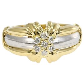 Autre Marque 18K Yellow Gold and Platinum Diamond Band Ring Golden Other