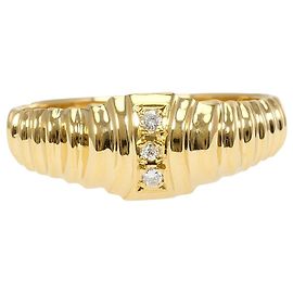 Autre Marque 18K Yellow Gold Band Ring with Diamond Golden