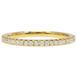 Autre Marque 18K Yellow Gold Band Ring with Diamond Golden