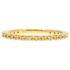 Autre Marque 18K Yellow Gold Band Ring with Diamond Golden
