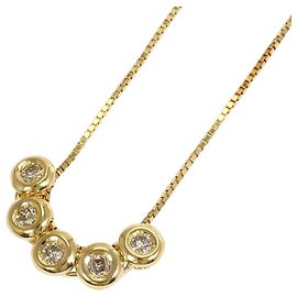 Autre Marque 18K Gelbgold-Halskette mit Diamant Golden
