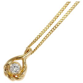 Autre Marque 18K Gelbgold-Halskette mit Diamant Golden