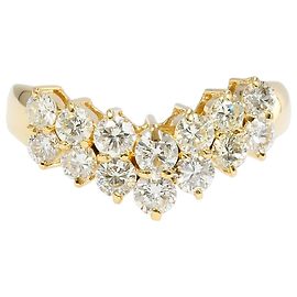 Autre Marque 18K Yellow Gold Band Ring with 1.00ct Diamond Golden
