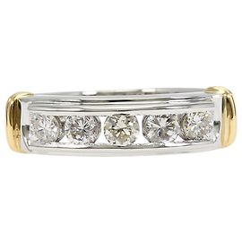 Autre Marque Ehering aus Platin und Gelbgold mit Diamant Golden Andere