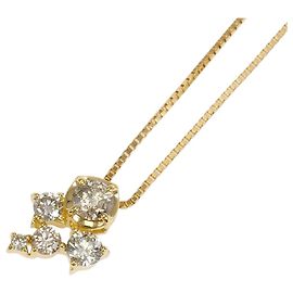 Autre Marque Colar de ouro amarelo 18K com diamante castanho Marrom Dourado