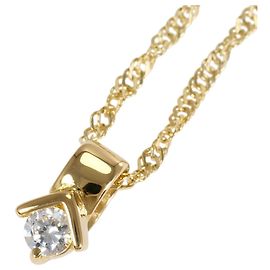 Autre Marque Collier en or jaune 18K avec zircone cubique Doré