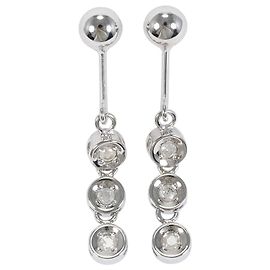 Autre Marque 14K White Gold Clip Earrings with Diamonds Golden