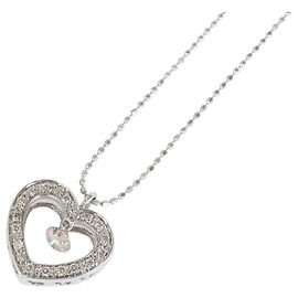 Autre Marque Colar em ouro branco 18K com diamante Dourado