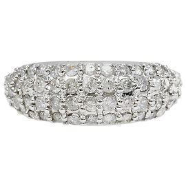 Autre Marque Bague alliance en or blanc 18K avec diamant Doré