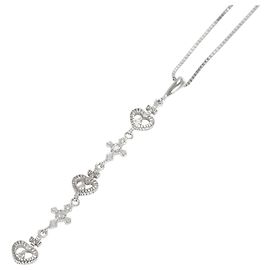 Autre Marque 14K Weißgold-Halskette mit Diamant Golden