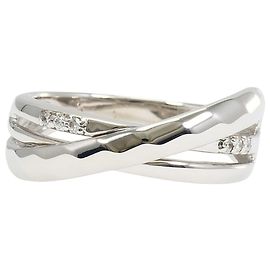 Autre Marque 10K White Gold Band Ring with Diamond Golden