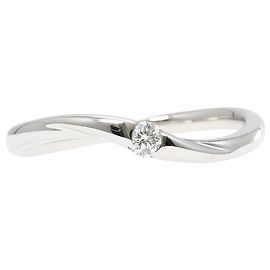 Autre Marque Anel aliança em ouro branco 18K com diamante Dourado