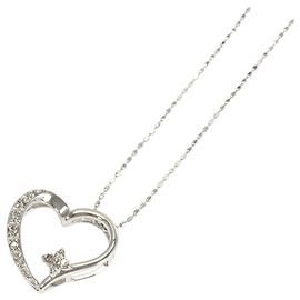 Autre Marque Colar em ouro branco 10K com diamante Dourado