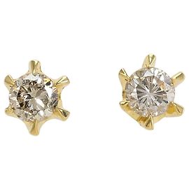 Autre Marque Orecchini a lobo eleganti in oro giallo 18K con diamanti D'oro
