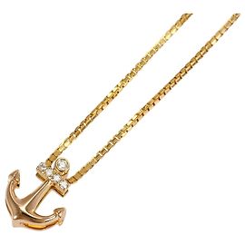 Autre Marque 18K Gold Necklace with Diamond Golden
