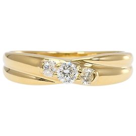 Autre Marque Bague alliance en or jaune 18K et diamants Doré