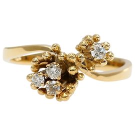 Autre Marque Ehering aus 18K Gelbgold mit Diamanten Golden