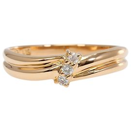 Autre Marque Anel aliança em ouro rosa 18K com diamante Dourado