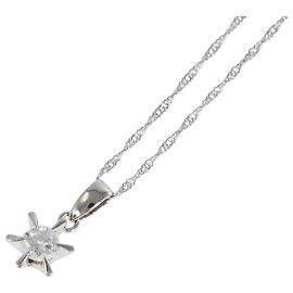 Autre Marque Platinum Necklace with Diamond Pendant Other