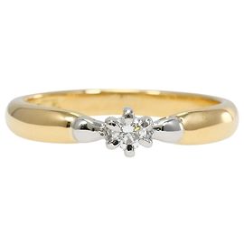 Autre Marque Ehering aus 18K Gelbgold und Platin mit Diamant Golden Andere