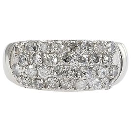 Autre Marque Anel aliança em platina PT900 com diamante Outro