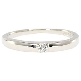 Autre Marque Platinum Band Ring with Diamond Other