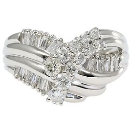Autre Marque Bague alliance en platine avec diamant Autre