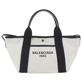 Balenciaga Biarritz Small Leder Tote Bag Schwarz Aus weiß