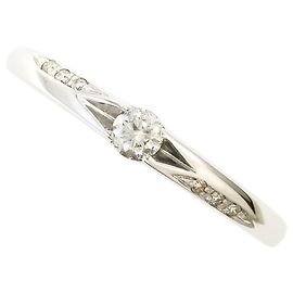 Autre Marque Anel aliança em ouro branco 14K com diamante Dourado